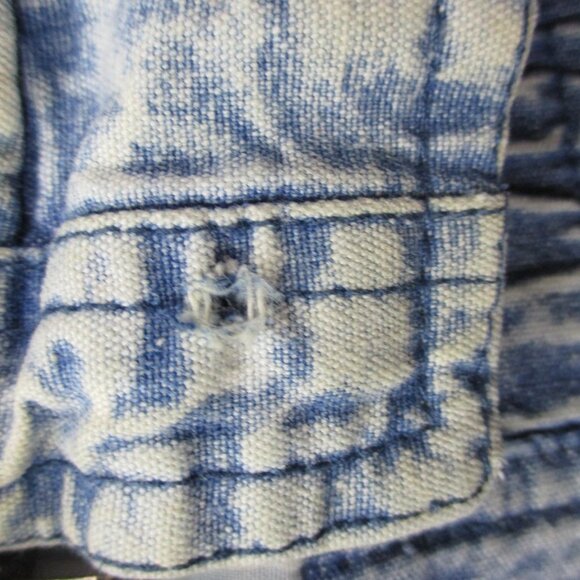 VINTAGE Peter Daniels Jacket Adult Medium Blue Denim Acid Wash Grunge 80s Bomber - Picture 10 of 15